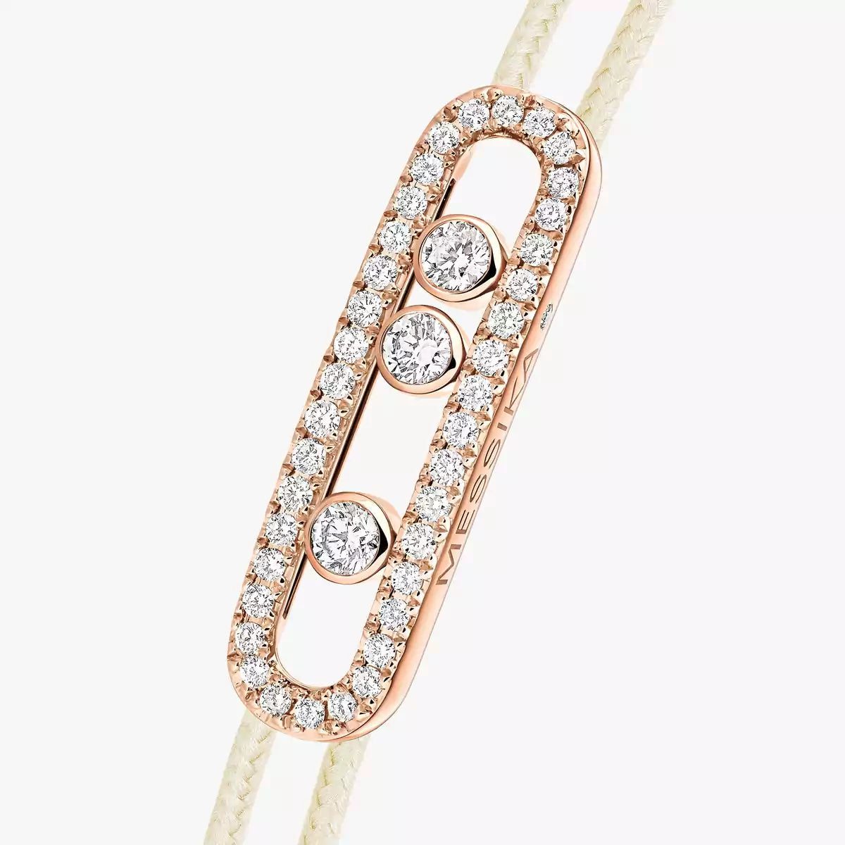 [Vintora]Messika Care(s) pink cord pavé bracelet