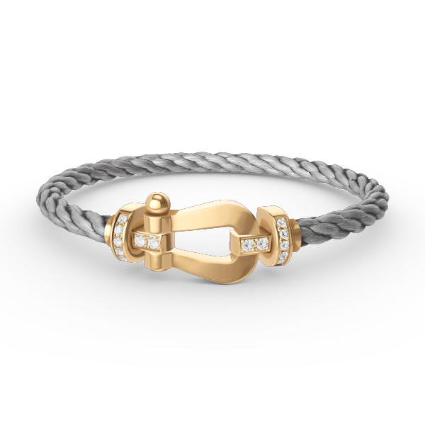 [Vintora]FORCE LARGE HORSESHOE HALF DIAMOND BRACELET GOLD