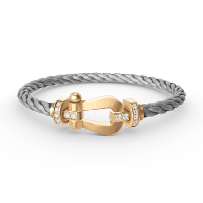 [Vintora]FORCE LARGE HORSESHOE HALF DIAMOND BRACELET GOLD