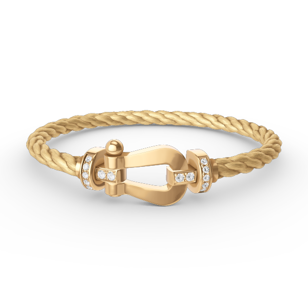[Vintora]FORCE LARGE HORSESHOE HALF DIAMOND BRACELET GOLD