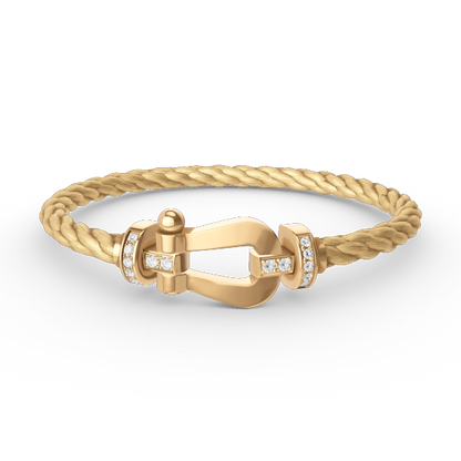 [Vintora]FORCE LARGE HORSESHOE HALF DIAMOND BRACELET GOLD