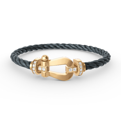 [Vintora]FORCE LARGE HORSESHOE HALF DIAMOND BRACELET GOLD