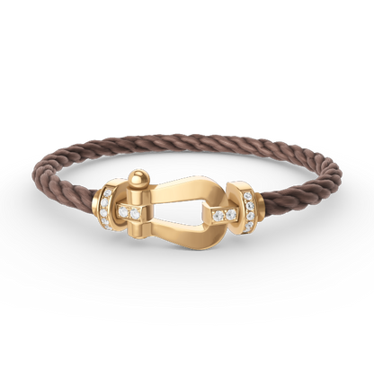 [Vintora]FORCE LARGE HORSESHOE HALF DIAMOND BRACELET GOLD