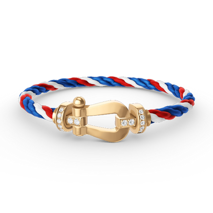 [Vintora]FORCE LARGE HORSESHOE HALF DIAMOND BRACELET GOLD