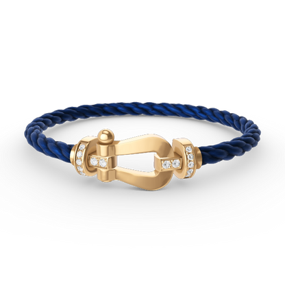 [Vintora]FORCE LARGE HORSESHOE HALF DIAMOND BRACELET GOLD