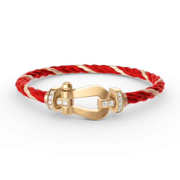 [Vintora]FORCE LARGE HORSESHOE HALF DIAMOND BRACELET GOLD
