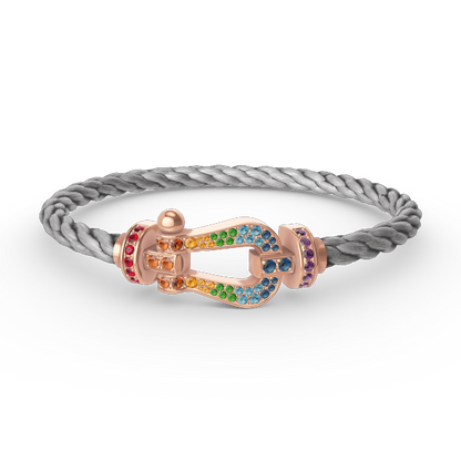 [Vintora]FORCE LARGE HORSESHOE  COLORED DIAMOND BRACELET Vintora GOLD