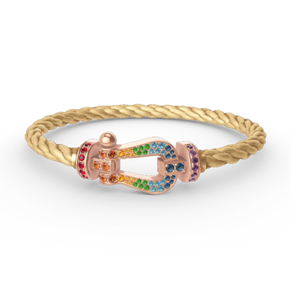 [Vintora]FORCE LARGE HORSESHOE  COLORED DIAMOND BRACELET Vintora GOLD
