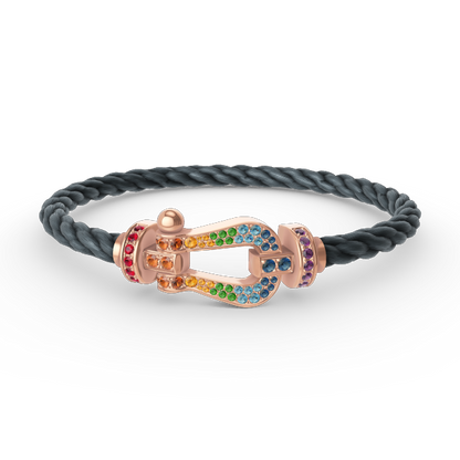 [Vintora]FORCE LARGE HORSESHOE  COLORED DIAMOND BRACELET Vintora GOLD