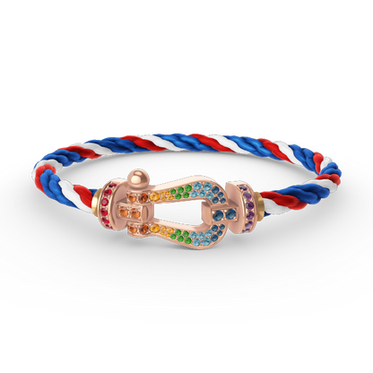 [Vintora]FORCE LARGE HORSESHOE  COLORED DIAMOND BRACELET Vintora GOLD