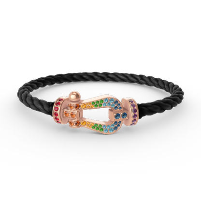 [Vintora]FORCE LARGE HORSESHOE  COLORED DIAMOND BRACELET Vintora GOLD