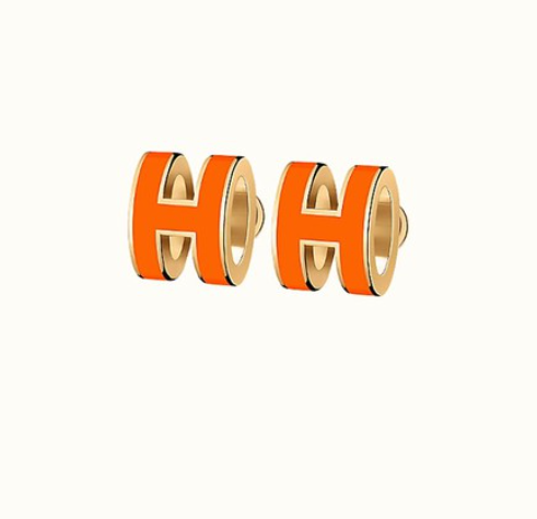[Vintora]MINI POP H EARRINGS ORANGE