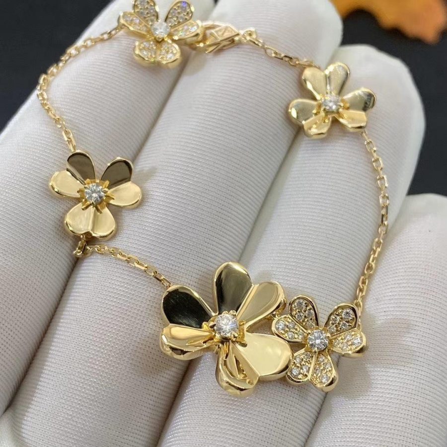 [Vintora]FRIVOLE GOLD 5 FLOWERS BRACELET