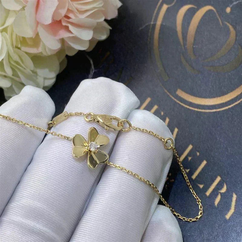 [Vintora]FRIVOLE GOLD FLOWER PINK MALACHITE BRACELET