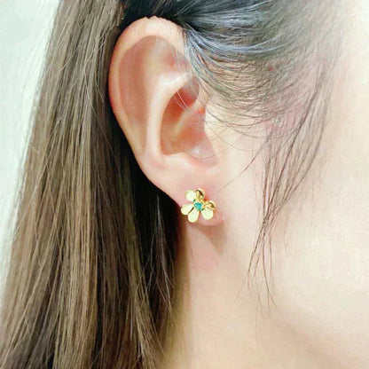 [Vintora]FRIVOLE  FLOWER MALACHITE EARRINGS