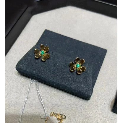 [Vintora]FRIVOLE  FLOWER MALACHITE EARRINGS