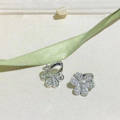 [Vintora]FRIVOLE SILVER FLOWER DIAMOND EARRINGS
