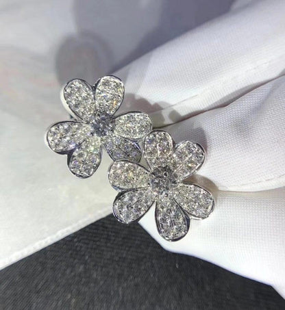 [Vintora]FRIVOLE SILVER FLOWER DIAMOND EARRINGS