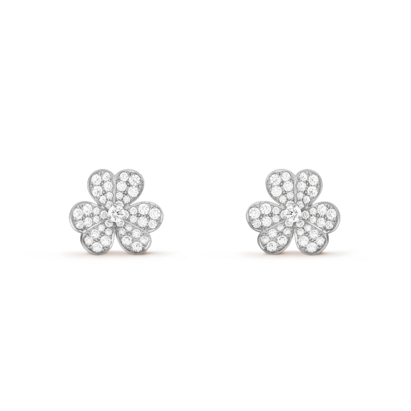 [Vintora]FRIVOLE SILVER FLOWER DIAMOND EARRINGS