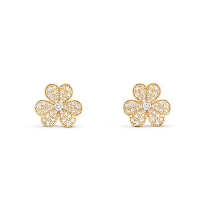 [Vintora]FRIVOLE GOLD FLOWER DIAMOND EARRINGS