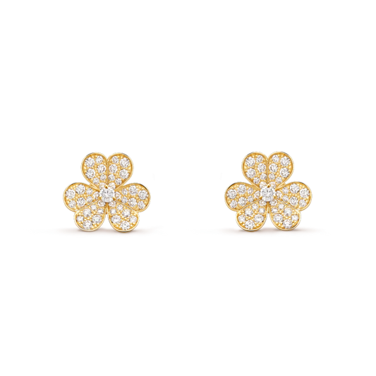 [Vintora]FRIVOLE GOLD FLOWER DIAMOND EARRINGS
