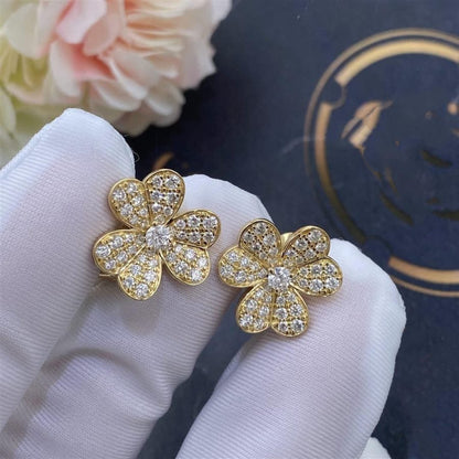 [Vintora]FRIVOLE GOLD FLOWER DIAMOND EARRINGS