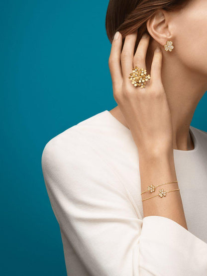 [Vintora]FRIVOLE GOLD FLOWER DIAMOND EARRINGS