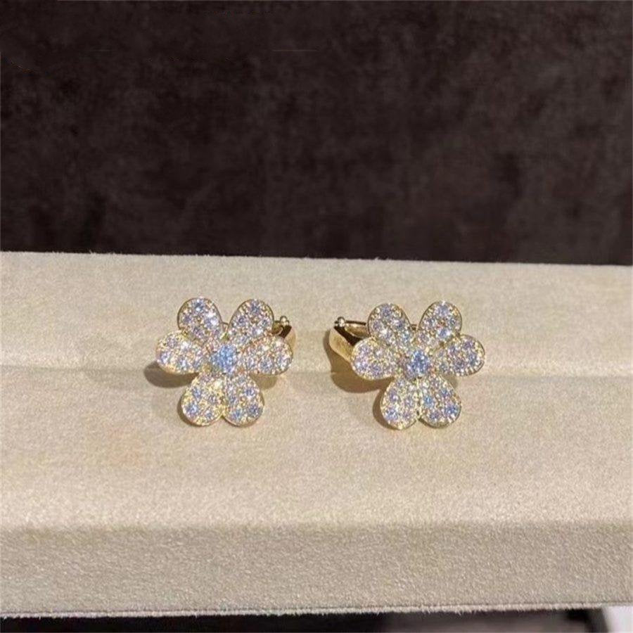 [Vintora]FRIVOLE GOLD FLOWER DIAMOND EARRINGS