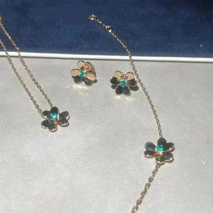[Vintora]FRIVOLE  FLOWER MALACHITE EARRINGS
