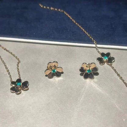 [Vintora]FRIVOLE  FLOWER MALACHITE EARRINGS
