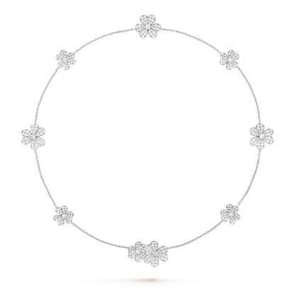 [Vintora]FRIVOLE SILVER 9 FLOWERS NECKLACE