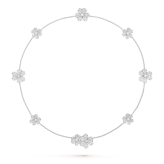 [Vintora]FRIVOLE SILVER 9 FLOWERS NECKLACE