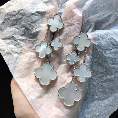[Vintora]CLOVER EARRINGS WHITE MOP 4 MOTIFS SILVER