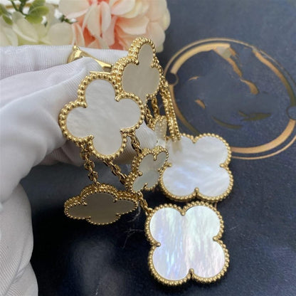 [Vintora]CLOVER EARRINGS WHITE MOP 4 MOTIFS GOLD