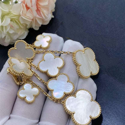 [Vintora]CLOVER EARRINGS WHITE MOP 4 MOTIFS GOLD