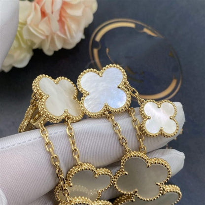 [Vintora]CLOVER EARRINGS WHITE MOP 4 MOTIFS GOLD