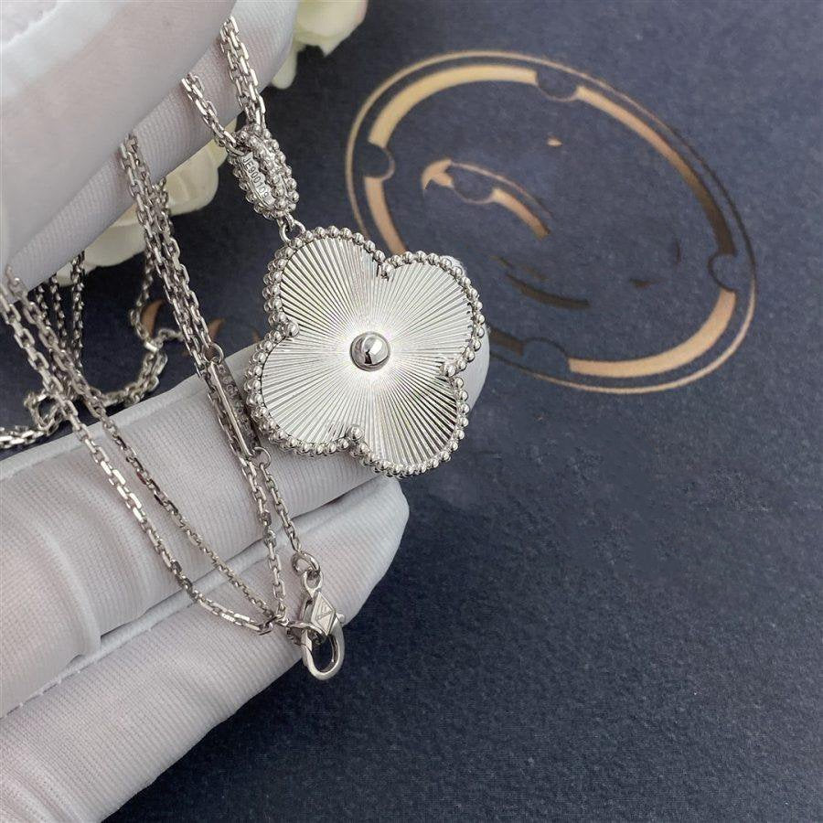 [Vintora]CLOVER 25MM SILVER BIG CLOVER NECKLACE