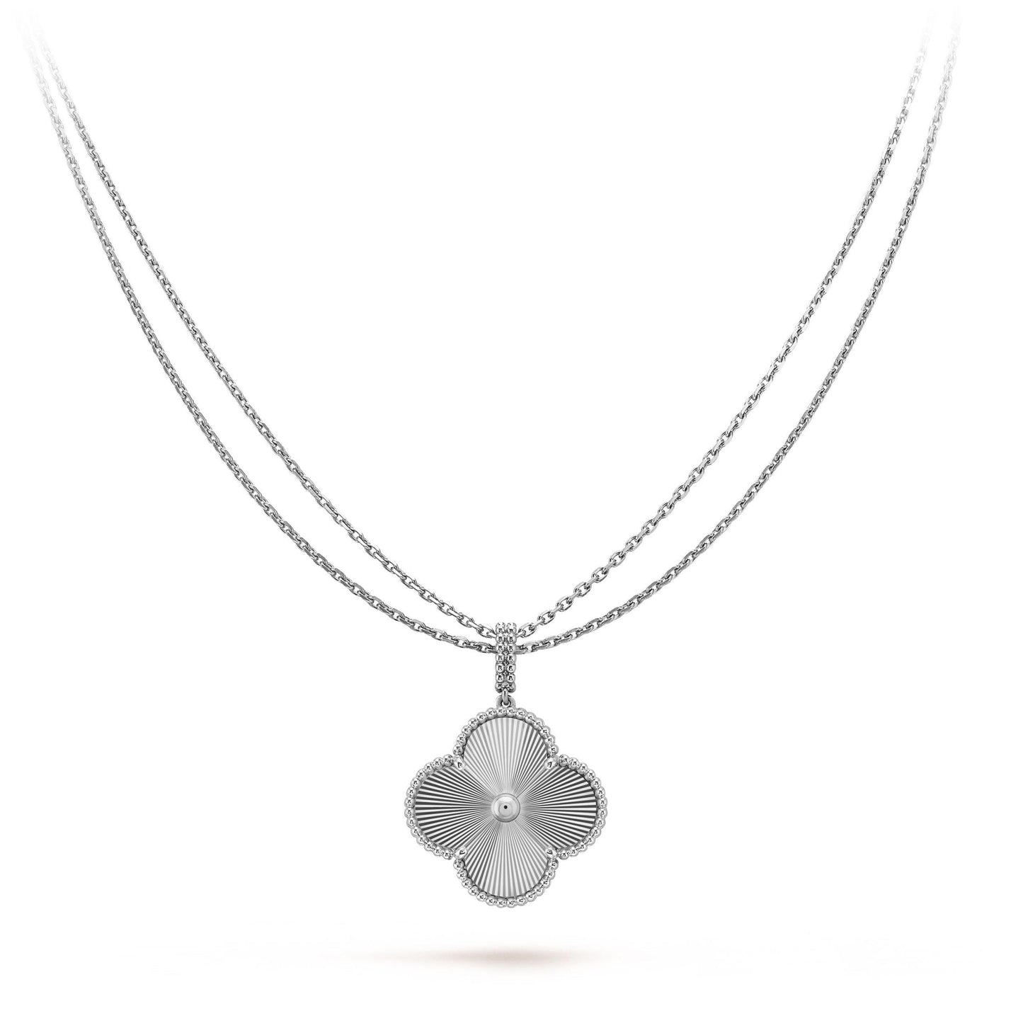 [Vintora]CLOVER 25MM SILVER BIG CLOVER NECKLACE