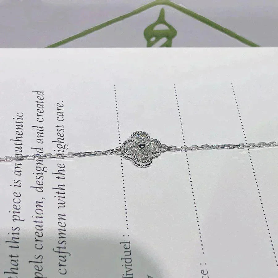 [Vintora]CLOVER  SINGLE FLOWER BRACELET SILVER