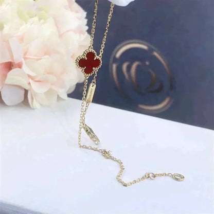 [Vintora]CLOVER  CARNELIAN SINGLE FLOWER BRACELET