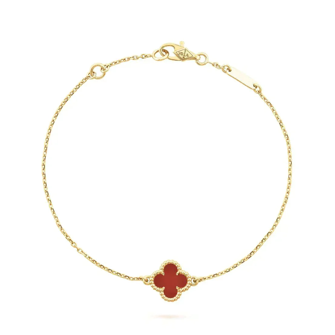 [Vintora]CLOVER  CARNELIAN SINGLE FLOWER BRACELET