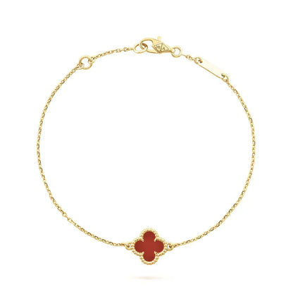 [Vintora]CLOVER  CARNELIAN SINGLE FLOWER BRACELET
