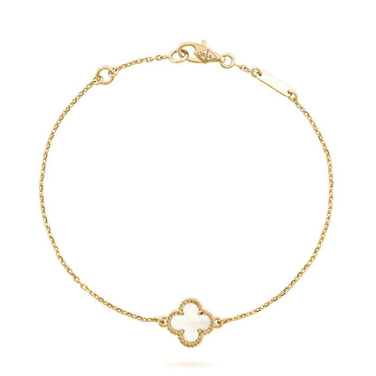 [Vintora]CLOVER WHITE MOP SINGLE FLOWER BRACELET