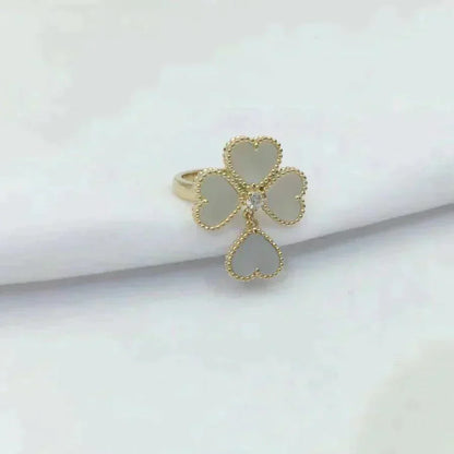 [Vintora]SWEET CLOVER WHITE MOP RING
