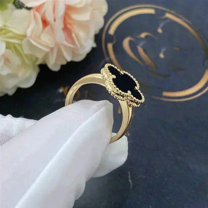 [Vintora]CLOVER ONYX RING