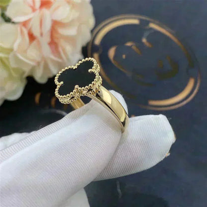 [Vintora]CLOVER ONYX RING