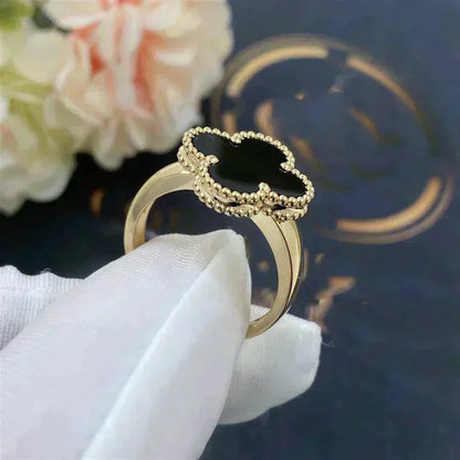 [Vintora]CLOVER ONYX RING