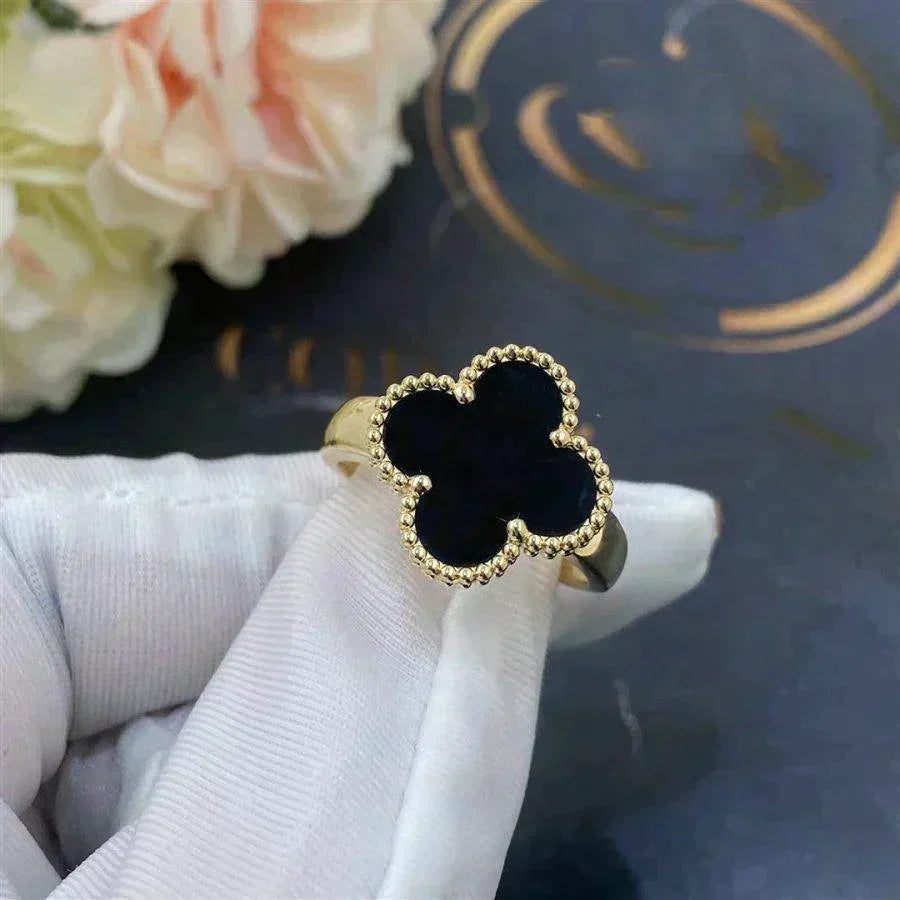 [Vintora]CLOVER ONYX RING