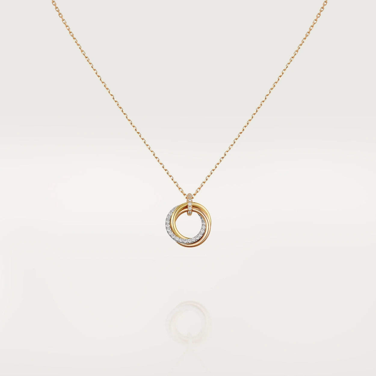 [Vintora]TRINITY NECKLACE SILVER GOLD PINK GOLD DIAMONDS