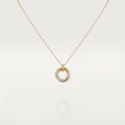 [Vintora]TRINITY NECKLACE SILVER GOLD PINK GOLD DIAMONDS